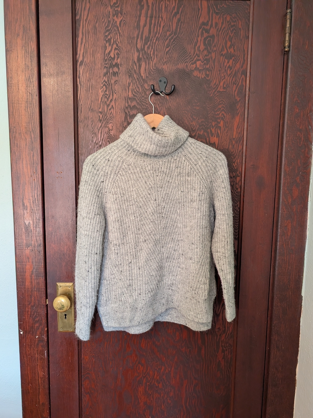 Madewell Gray Ribbed Turtleneck Sweater